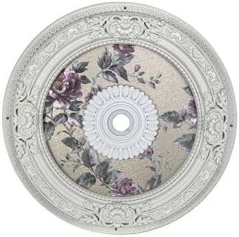 Victorian Bloom Ceiling Medallion, White Round, 24 inch, Multicolor Floral Design