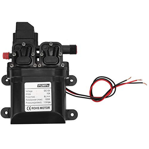 Omquot Bomba de Agua de Diafragma Autocebante Químico de 12V CC con Interruptor de Presión Automático para Riego de Jardines
