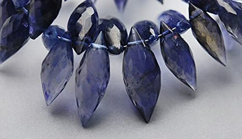 Gouttes d'iolite bleue microfacettées pour boucles d'oreilles