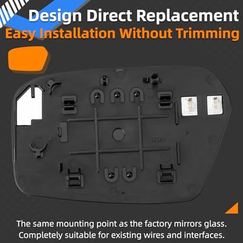Image of Passenger Side Mirror Replacement for Ford Fusion 2006 2007 2008 2009 2010, for Mercury Milan 2006 2007 2008 2009 2010 - Right Side Mirrors Glass, Rear View Mirror Glass with Power Heated