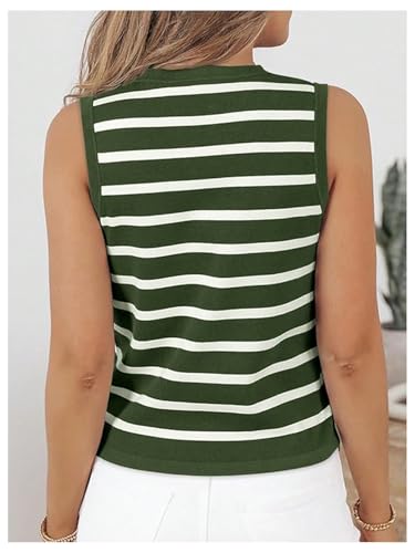 MakeMeChic Women's Sweater Vest Striped V Neck Button Down Sleeveless Knit Fall Y2K Vest Tops2