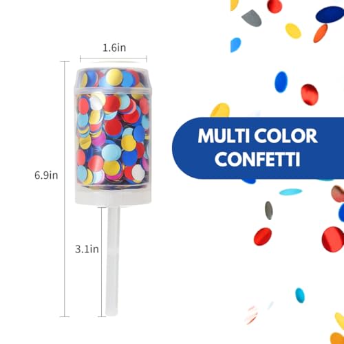 Image of Wanna Party Mini Pocket Confetti Push Pop Containers Sprinkle Paper Poppers for Graduation, Wedding, Baby Shower, Christmas, New Year, Birthday, Fiesta Favors Supplies (Multicolor)