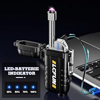 LcFun Feuerzeug Elektrisch, 360° Flexible Hals Lichtbogen Feuerzeug, USB C Feuerzeuge Wiederaufladbar, Elektro Feuerzeuge mit LED-Batterie-Anzeige, Electric Candle Lighter Männer Frauen Geschenk – Ansicht 3