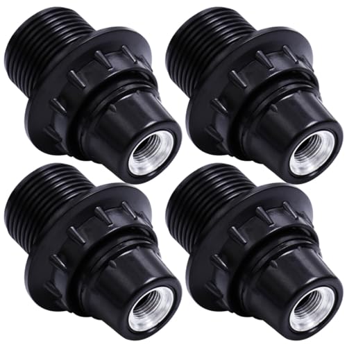 Lurrose Portalámparas E14 de Baquelita Rosca Media, Base de Lámpara Autosegura de Aluminio para Lámparas de Techo, 4 Unidades, Compatible Iluminación Doméstica y Oficinas