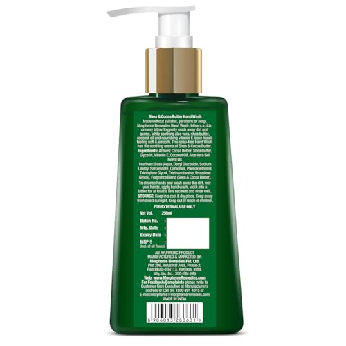 Image of Morpheme Remedies Hand Wash Shea & Cocoa Butter, Anti Bacterial - Soap Free Hand Wash, 250 ml (MORPH810)