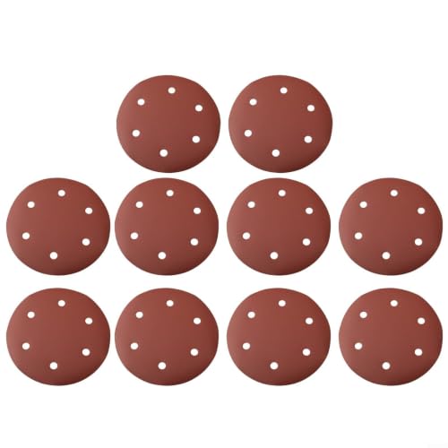 Discos de lija de 9 pulgadas de 225 mm, papel de lija de alúmina de 6 agujeros para pulidoras de pared, madera, metal, coche, control de polvo de grano 40-2000 (800#)