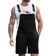 Amazon.com: Bindefon Black Overalls for Men Jeans Shorts