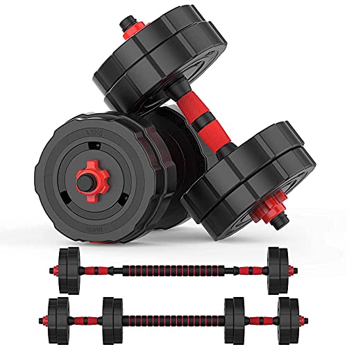 33 lbs Adjustable Weights Barbell Dumbbells Set, 2 in 1 Weights Dumbbells Non-Slip Neoprene Hand with Connecting Rod for Adults Women Men Workout Fitness,Home Gym Exercise Training Equipment 33 lbs Adjustable Weights Barbell Dumbbells Set, 2 in 1 Weights Dumbbells Non-Slip Neoprene Hand with Connecting Rod for Adults Women Men Workout Fitness,Home Gym Exercise Training Equipment