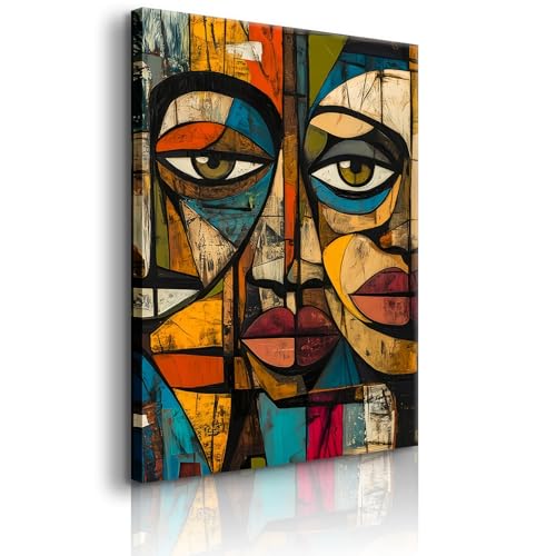 DIACEES African Abstract Wall Art African Modern Tribal Mask Wall Decor Symbol Culture Canvas Poster Mixed Tones Graffiti Picture Perfect for Bedroom Living Room Wall Decor (12x16in Canvas)