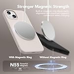 GONEZ Magnetic for iPhone 14 Case, Compatible with Magsafe, with Screen Protector + Camera Protector, Anti-Scratch Microfiber Lining, Liquid Silicone Shockproof Protective Phone Case, Stone - Image 3