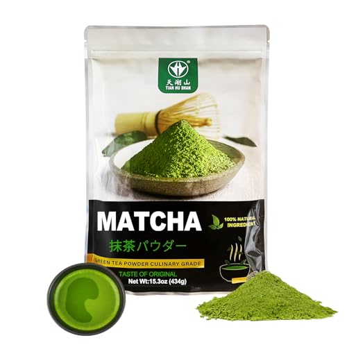 TIAN HU SHAN Matcha Green Tea Powder 15.3oz/434g, Starter Matcha Culinary For Lattes, Cooking, Baking