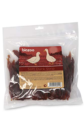 Biazoo Pechugas Suaves de Pato 500 grs Snacks para Perros Apto para Todas Las Razas y tamaños. Snack Altamente digerible y con Alto Contenido en proteína.