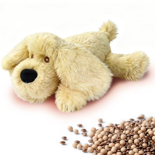 Comfheat Golden Retriever Dog Microwavable Puppy Stuffed Animals, Unscented Microwave Heating Pad for Period Cramps Pain Relief, Warmth, Anxiety, Cute Dog Plushie Toy Gifts for Women Girls & Kids