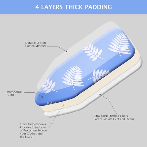 Image of SheeChung Ironing Board Cover and Pad 15 x 49 Inch,Iron Board Cover with Elastic Edge & Adjustable Fastener,4 Layers Covers Resist Scorching and Staining Extra Thick Padding