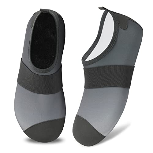 Vifuur Water Shoes Womens Mens Barefoot Aqua Socks Shoes For Yoga Indoor Outdoor Beach Swim Surf Exercise Gray-38/39 #TOP1