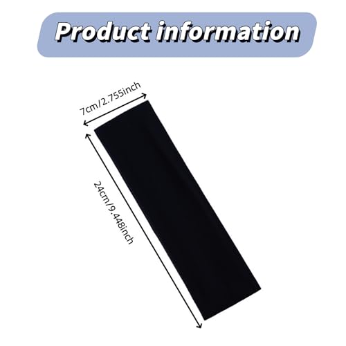 ASIRYVA 2 PCS Black Headbands, Stylish & Durable Head bands for Women, Perfect for Sports, Sweat Bands, Fashion, Makeup and Everyday Use (7cm) - Image 3
