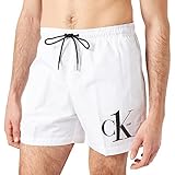 Calvin Klein Herren MEDIUM Drawstring Badehose, Pvh Classic White, L/XL
