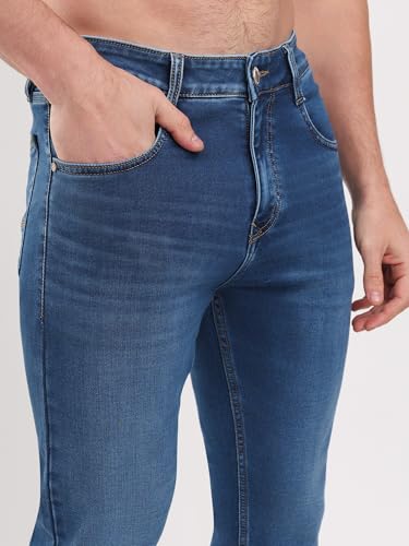 Image of SPARKY Men Narrow Fit Solid Jeans |Stretch Denim Summer