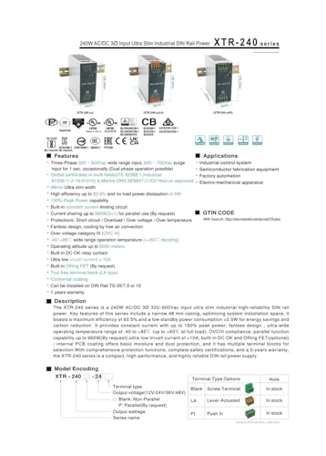 Interrupteur triphasé XTR-240-24 robuste pour une gestion énergétique de précision