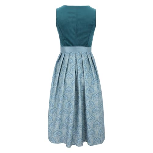 German Dirndl Dress for Women Oktoberfest Costumes Dress Up Outfits Carnival Festival Traditional Bavarian Outfits Blue Small - Thumbnail 7