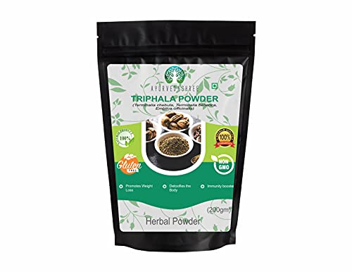 AYURVEDASHREE Triphala Powder 200 Gm | Formula of Amla, Haritaki & Bibhitaki | Supports Daily Detoxifying, Cleansing & Rejuvenation | Supports Immune System | Non GMO | Vegan | GMP Certified