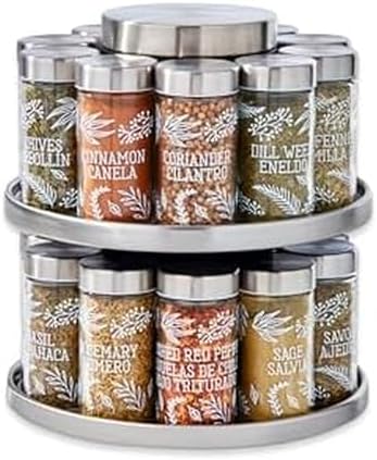 Kamenstein 20 Jar Revolving Spice Rack with Integrated Tool Caddy...