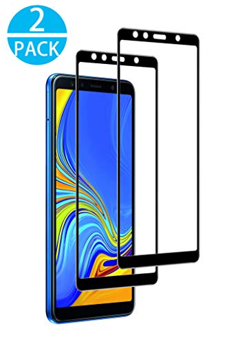 WEOFUN 3D Protector de Pantalla para Samsung A7 2018 [2 Piezas], Vidrio Templado Compatible con Samsung A7 2018 [9H Dureza, Anti-arañazos, Anti-Aceite, Anti-Burbujas]-Negro