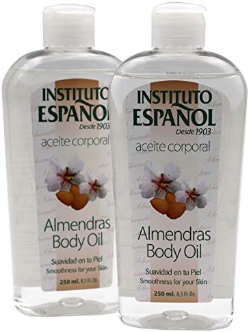 Instituto Español Almond Body Oil, Smoothness for Your Skin, Moisturizer, 2-Pack of 8.5 FL Oz Each