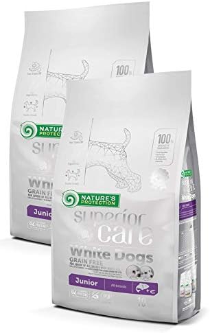 Nature's Protection Superior Care White Dogs (Maltese, Bichon Frise etc.) Dry Food I Junior (from 3 to 12 months age) Small and Mini Breeds I With White Fish I Grain Free I No Tear Stain, 1.5 kg