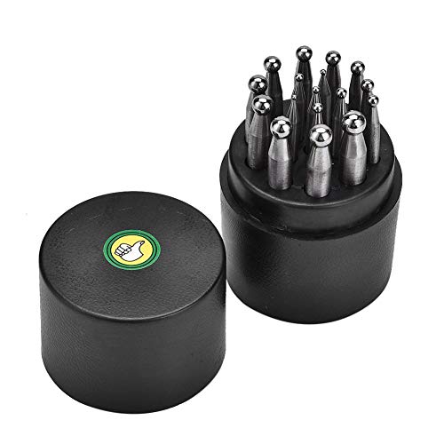 Dapping Block Punch Set,17 Pcs Jewelers Metal Forming Tool Set for Shaping Texturizing Jewelry