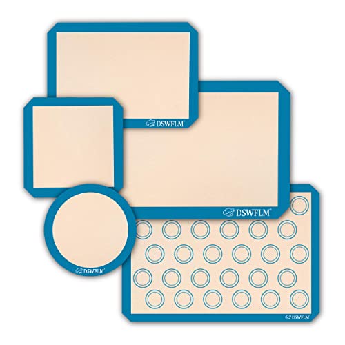 Silicone Baking Mat,Silicone Mats For Baking,100% Non-Stick Reusable Food Safe Liners-Silicone Baking Sheet Great For Macaron, Cookies, Bread And Pastry（5 Pack Blue） #TOP10