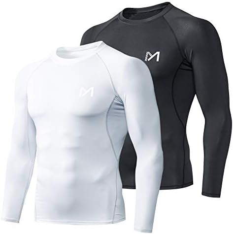 MEETYOO Men's Compression Long Sleeve Athletic Workout Shirt