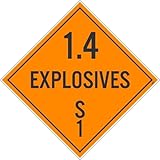 NMC DL94P National Marker Placard 1.4 Sign - Explosives S 1, 10 3/4 Inches x 10 3/4 Inches, Ps Vinyl