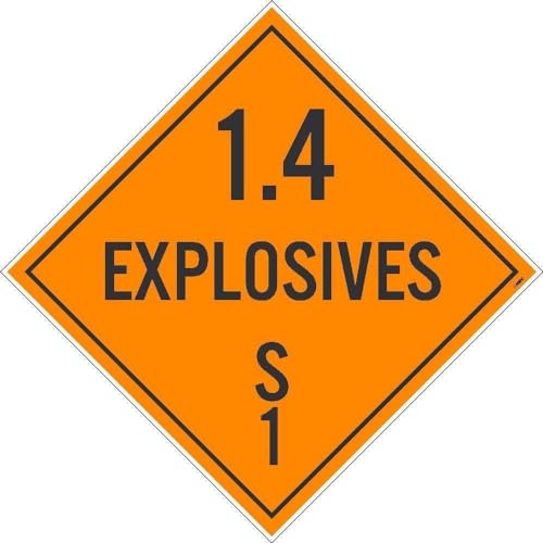 NMC DL94P National Marker Placard 1.4 Sign - Explosives S 1, 10 3/4 Inches x 10 3/4 Inches, Ps Vinyl