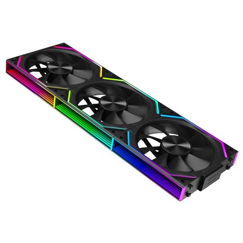 Image of PC Fan JM-V2 RS 120 Infinity Mirror Module Daisy-Chain ARGB Fan 120mm Triple Pack Suitable for Computer Case & 360mm AIO Cooler (Black)