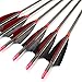 Hosolee 12 Pack Carbon Arrows 500 Spine Archery Targeting Arrow with Real Feathers and Field Points for Compound Recurve Bows (31 Inch)
