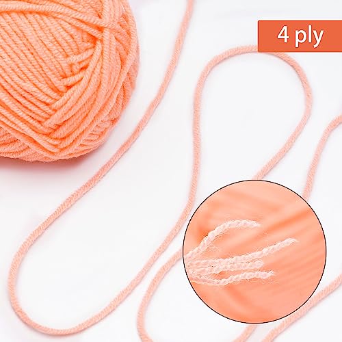 Image of NICEEC 300g Soft Assorted Colors Yarn - Sport Weight,100% Acrylic, 4 Ply, Bonbons Yarn for Crochet & Knit, DIY Project Starter Kit for Kids or Adults(Total 870yds) - Series 10