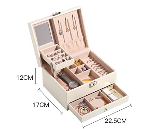 Grande boîte à bijoux avec tiroirs design et finitions soignées