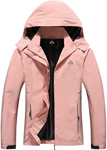 MOERDENG Women's Waterproof Rain Jacket Lightweight Spring Fall Hooded Raincoat for Hiking Travel Outdoor