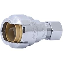 SharkBite 1/2 Inch 3/8 Inch OD Barb Compression Adapter, Push To Connect Brass Plumbing Fitting, PEX Pipe, Copper, CPVC, PE-RT, HDPE, U637LFA