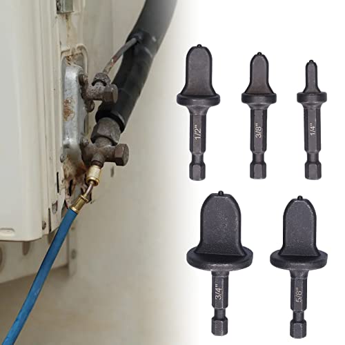 Bördelwerkzeug HVAC, Kupfer-Bördelwerkzeug, Rohraufweiter, 5 Stück, Klimaanlage, Kupferrohr-Expander, Stauchwerkzeug, Keilwerkzeug, HVAC-Kupferrohr-Bördelbits 3/4 Zoll, 5/8 Zoll,