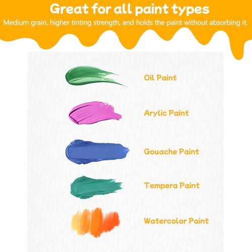 Koncci Canvas for Painting 20x25 cm-12 Packs 3 MM Cotton Blank Art Canvases Panels, Pre-Stretched Canvas Board, for Acrylic, Oil Painting Wet Art Media Projects - Image 3