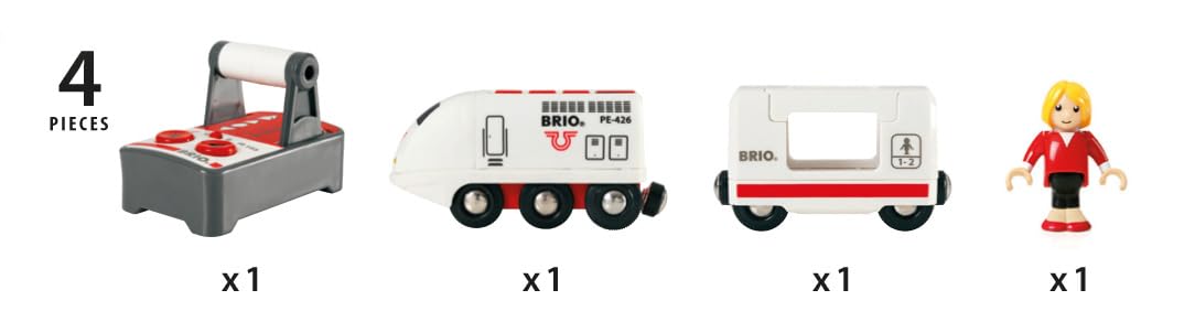 BRIO World 33204 - Parkhaus, Straßen & Schienen - Eisenbahnzubehör Holzeisenbahn & World 33510 IR Express Reisezug - Elektrische Lokomotive mit Fernsteuerung