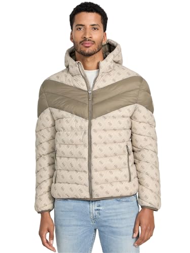 Guess Mens New Jacob Color Block Hooded Jacket, 4G Impact Grey, Extra Extra Large