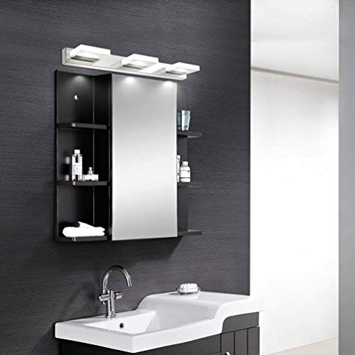 Mirrea 18In Modern Led Vanity Light In 3 Lights Stainless Steel And Acrylic 16W Cold White 5000K #TOP1