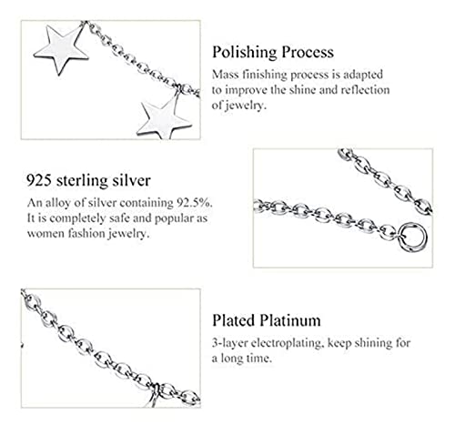 Chaine de cheville en argent etoiles pour les vacances a la plage et soirees d'ete - 7