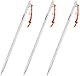 Soomloomテント タープ用ペグ/ステーク 64チタン合金製 固定ロープ付き7.5mm25㎝3本入り 高強度 耐食 超軽量 アウトドア/キャンプ用品