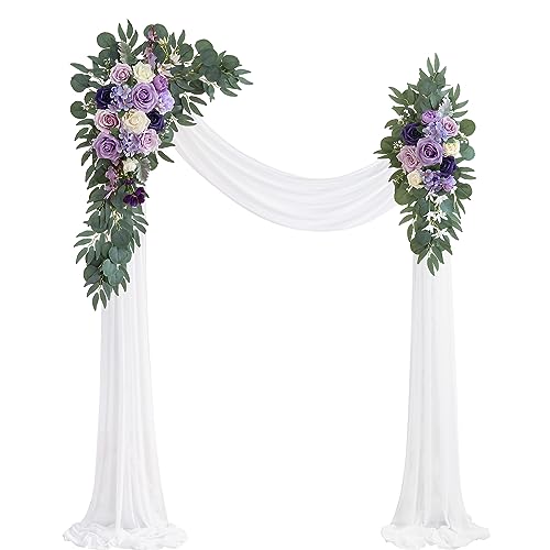 Olalaka Lilac Artificial Wedding Arch Flowers Kit (Pack of 3)