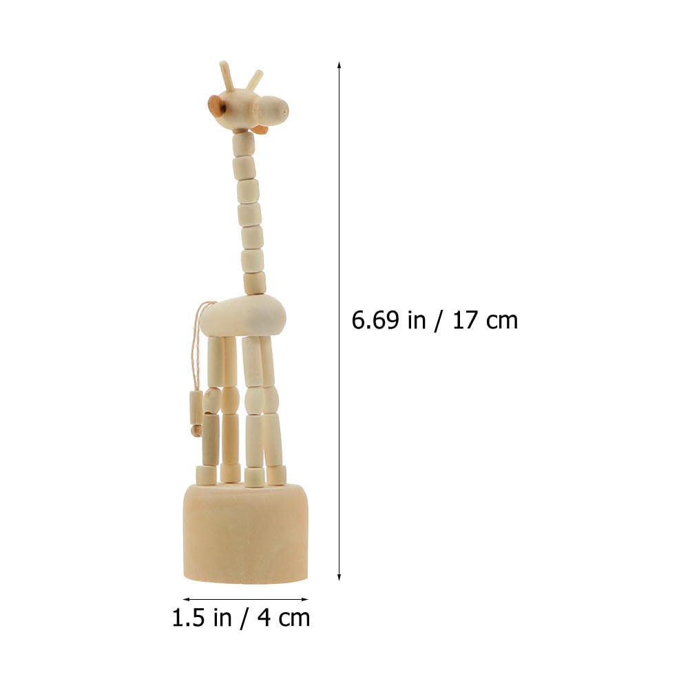 Abaodam 3Pcs Wooden Figurine Toy Wood Finger Puppets Giraffe Finger Puppets Dog Figurine Toy for DIY Crafts Painting Home Party Decorations Random Style