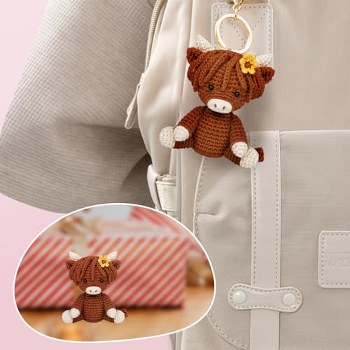 Mewaii Crochet Kit for Beginners with 40% Extra Eco-Friendly Pre-Started Easy Yarn, Step-by-Step Video Tutorials for Adults and Kids (Highland Cattle) - Thumbnail 7